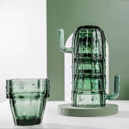 240ml 4Pcs Cactus Glass Cup Sets